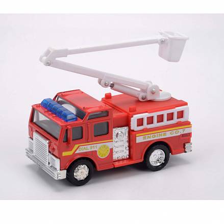 Пожарная машина с подъемником, 12 см. 